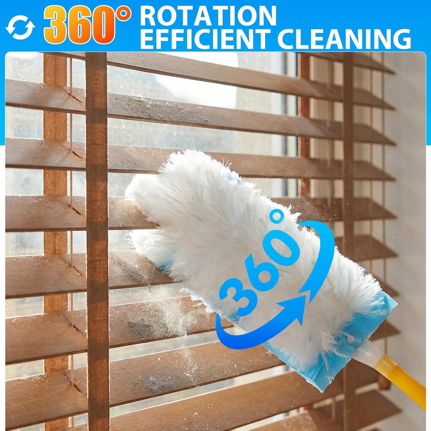 50 Count Larger Size Duster Refills for Swiffer Dusters with 1 Handle - Multi-Surface Feather and Microfiber Duster Disposable Alternative, Heavy Duty Cleaning Kit for Home, Furniture, Blinds and Vent
