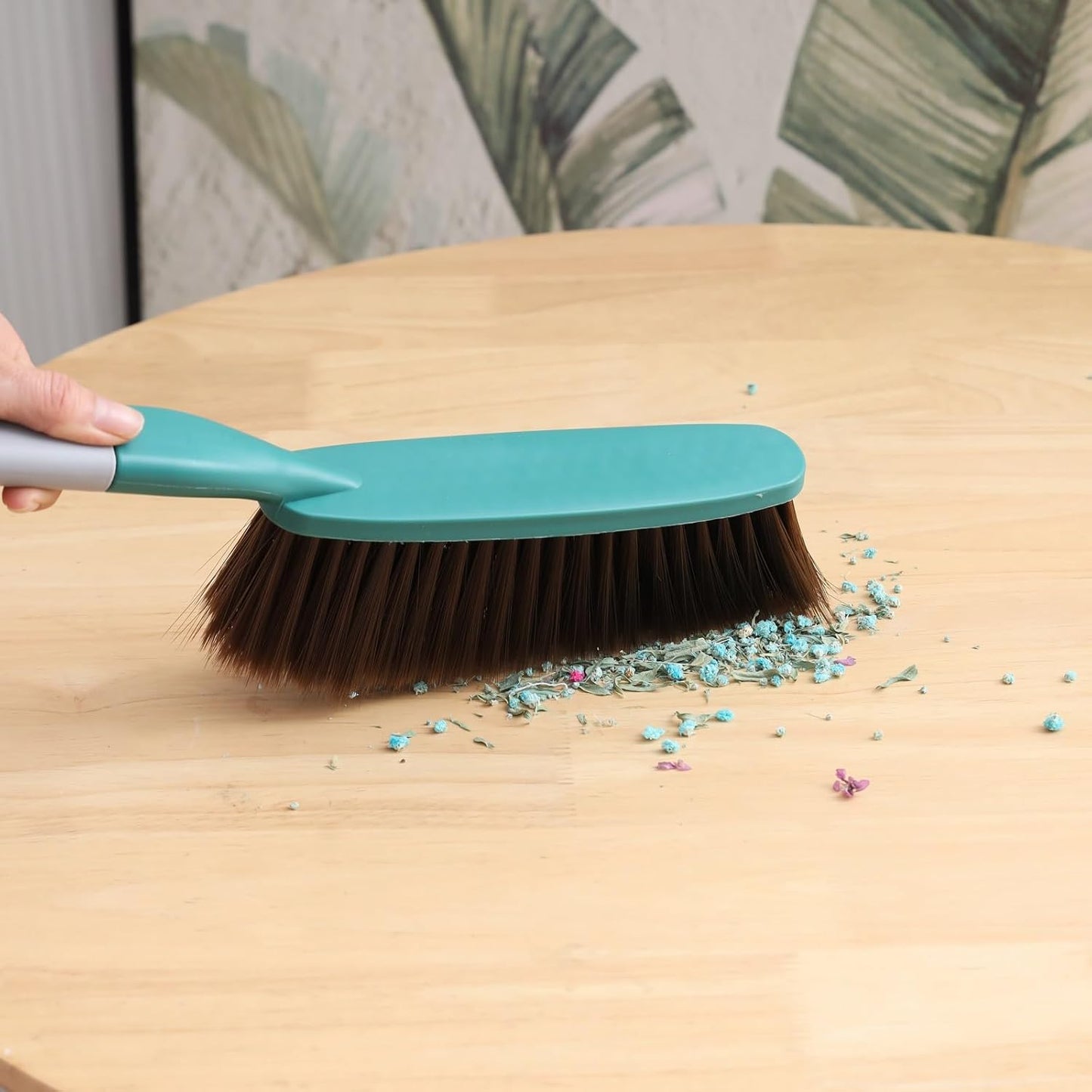 3 Pack 15" Hand Broom Brush,Soft Bristle Cleaning Brush,Crumb Debris Sweeping Brush,Dusting Brush,Comfort for Bed Car Couch Desk Sofa Furniture Clothes,Small Particles Hair Remover(3color)