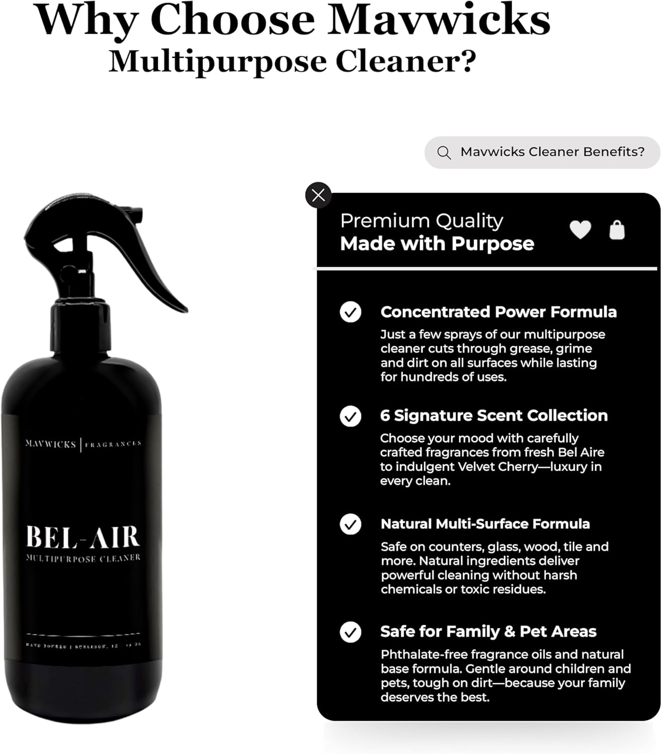 Mavwicks Fragrances All Purpose Cleaner Spray (Goddess) 16 Oz – Multipurpose Surface Cleaning Spray for Kitchen, Bathroom, Floors and Counters, Home and Office, Natural and Non-Toxic