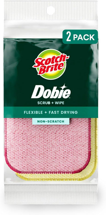 Scotch-Brite Stay Clean Scrubbing Dish Cloths, Rinses Clean and Dries Quick, 2 Non-Scratch Dish Cloths