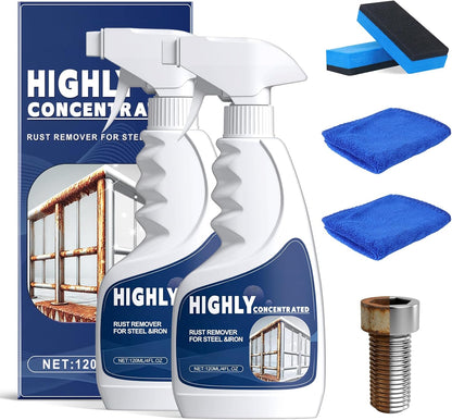Rust Remover Spray for Metal,Powerful Rust Remover Heavy Duty Metal Cleaner,Multipurpose Rust Stain Removal for Tools,for Automotive Parts,Stainless Steel,Fast Acting Rust Removal(2PCS)