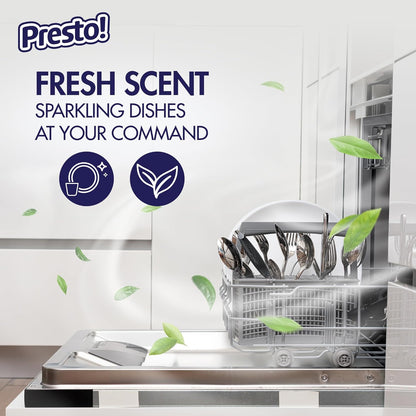 Amazon Brand - Presto! Triple Action Dishwasher Pacs, Lemon Scent, 70 Count