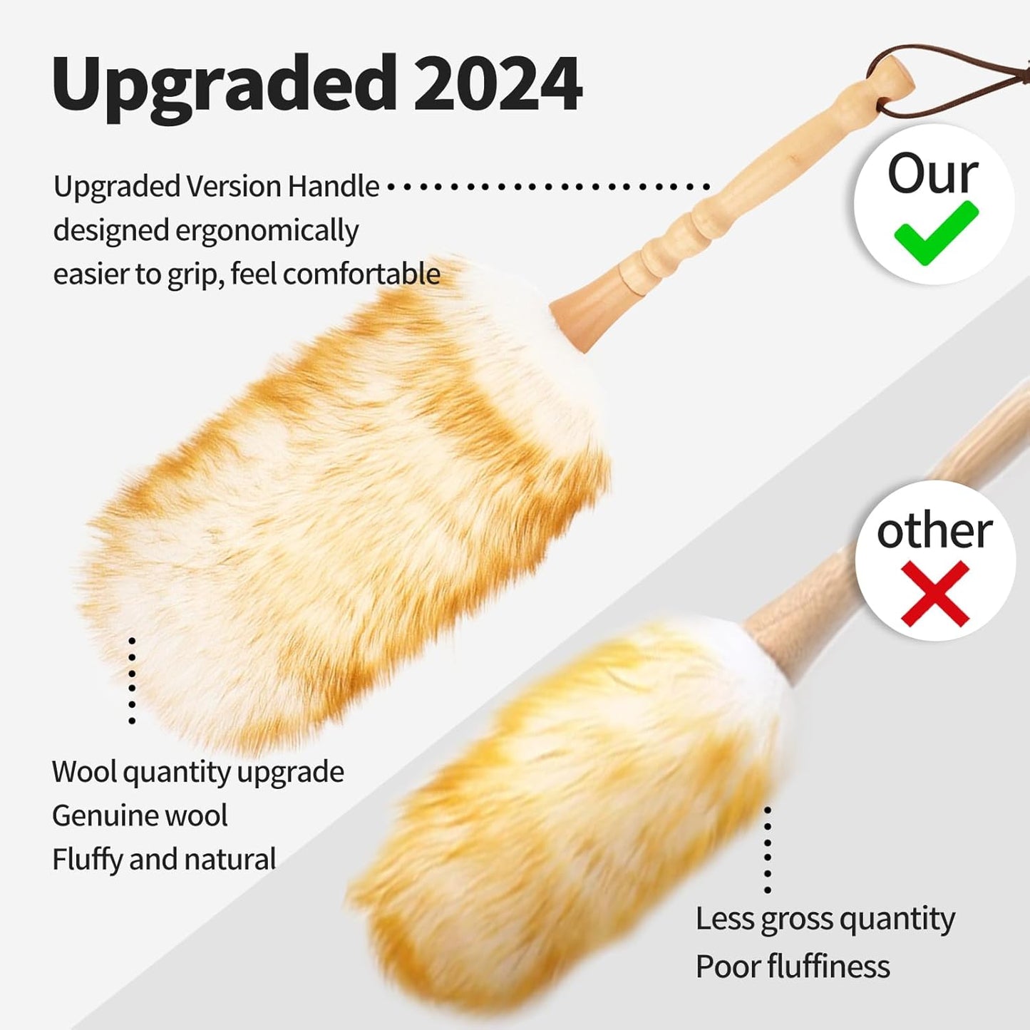 Extendable Cleaning Duster,66.9Inch Telescoping Feather Dusters with Stainless Steel Extension Pole for Cleaning High Ceiling Fan, High Ceilings,Furniture