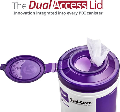 Super Sani- Cloth Germicidal Disposable Wipe, X-Large 5'' x 8'' Wipe, Pop Up Dispenser of 65
