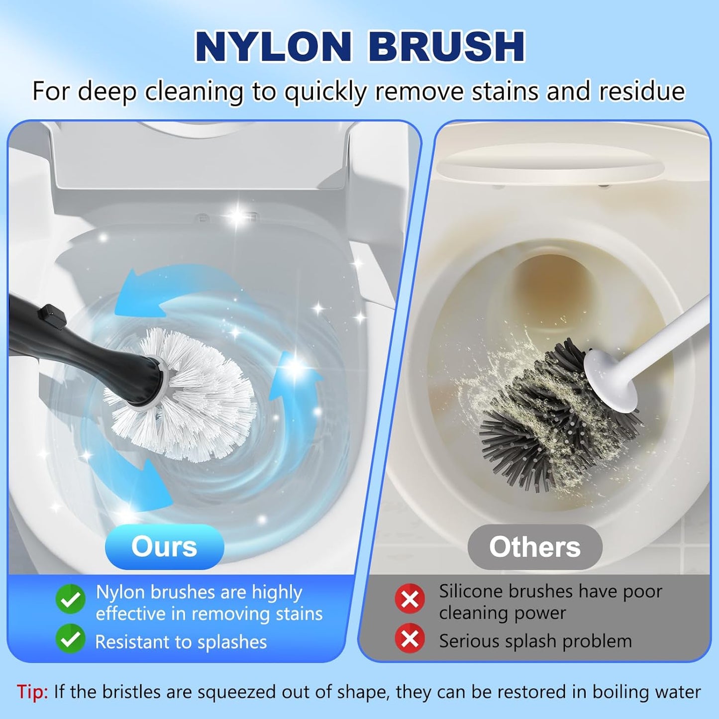 Electric Toilet Brush and Holder Set, Electric Toilet Bowl Brush, Toilet Brush Cleaner Set with 5 Refills Disposable Cleaner Brush, Floor Standing, Wall Mounted Without Drilling, Rechargeable, White
