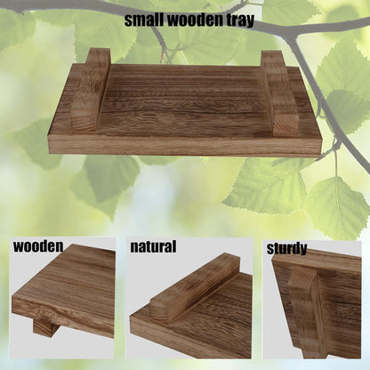 zoocatia Small Wood Tray Pedestal Stand Farmhouse Bathroom Decor Decorative Wooden Riser Kitchen Soap Dish Holder for Vanity, Counter, Sink, 9" x 5.9" - Black