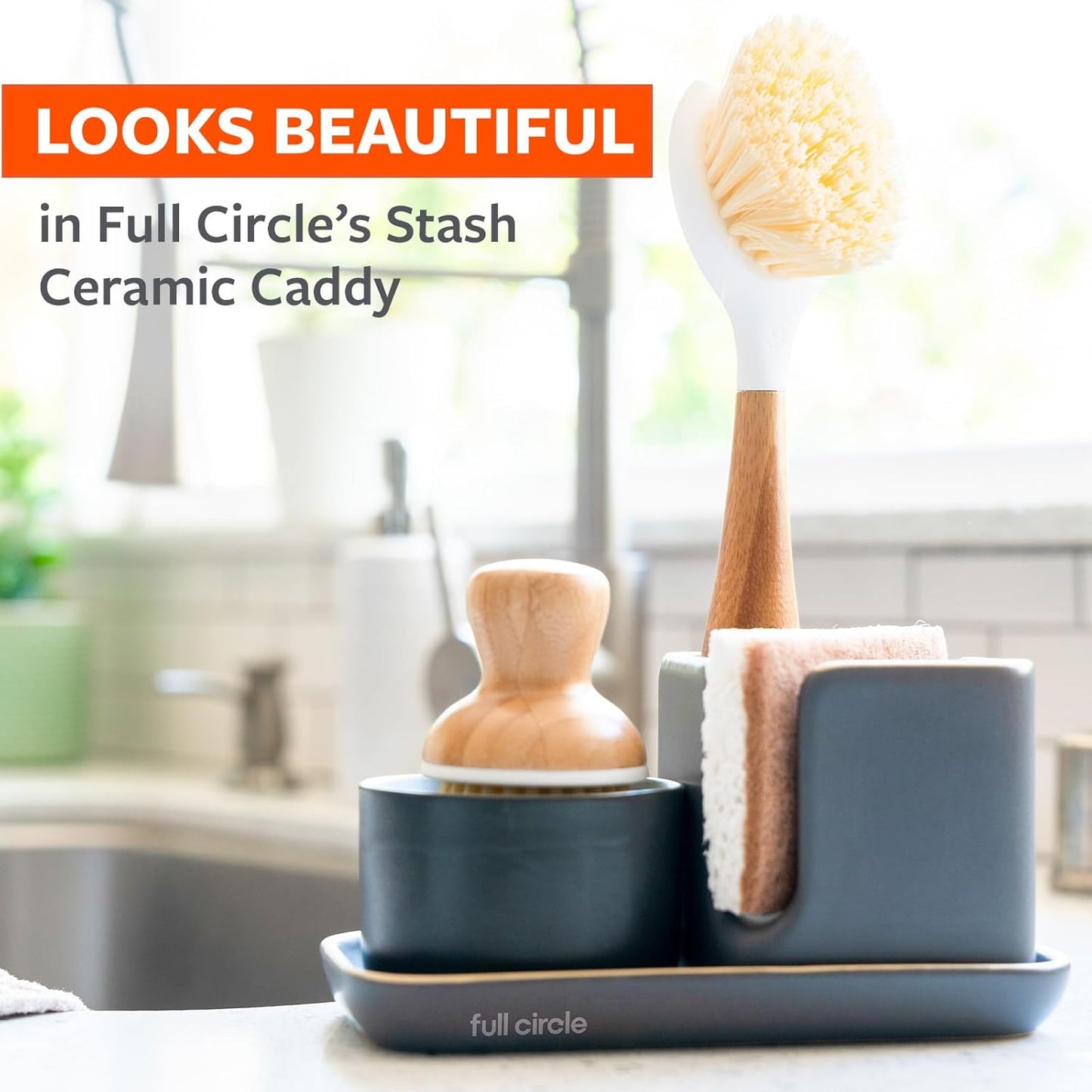 Full Circle Agave Leaf Scour Pads – Pack of 3 – Maximum Strength, Non-Scratch Dish Scrubber Made with Plant-Based & Recycled Materials, Safe for Nonstick