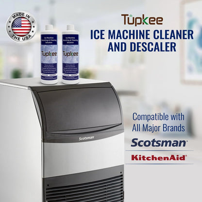 Ice Machine Cleaner Nickel Safe - 16oz, Compatible for Affresh, Whirlpool 4396808, Manitowoc, Kitchenaid, Scotsman Ice Maker Cleaner Descaler - Pack of 4