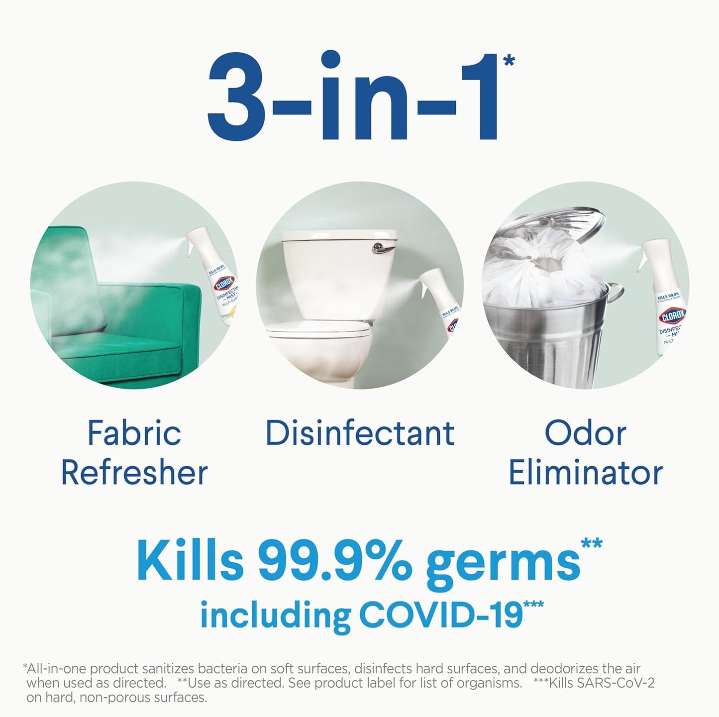 Clorox Disinfecting Mist, Lemon and Orange Blossom, 1 Spray and 1 Refill, 16 oz Each