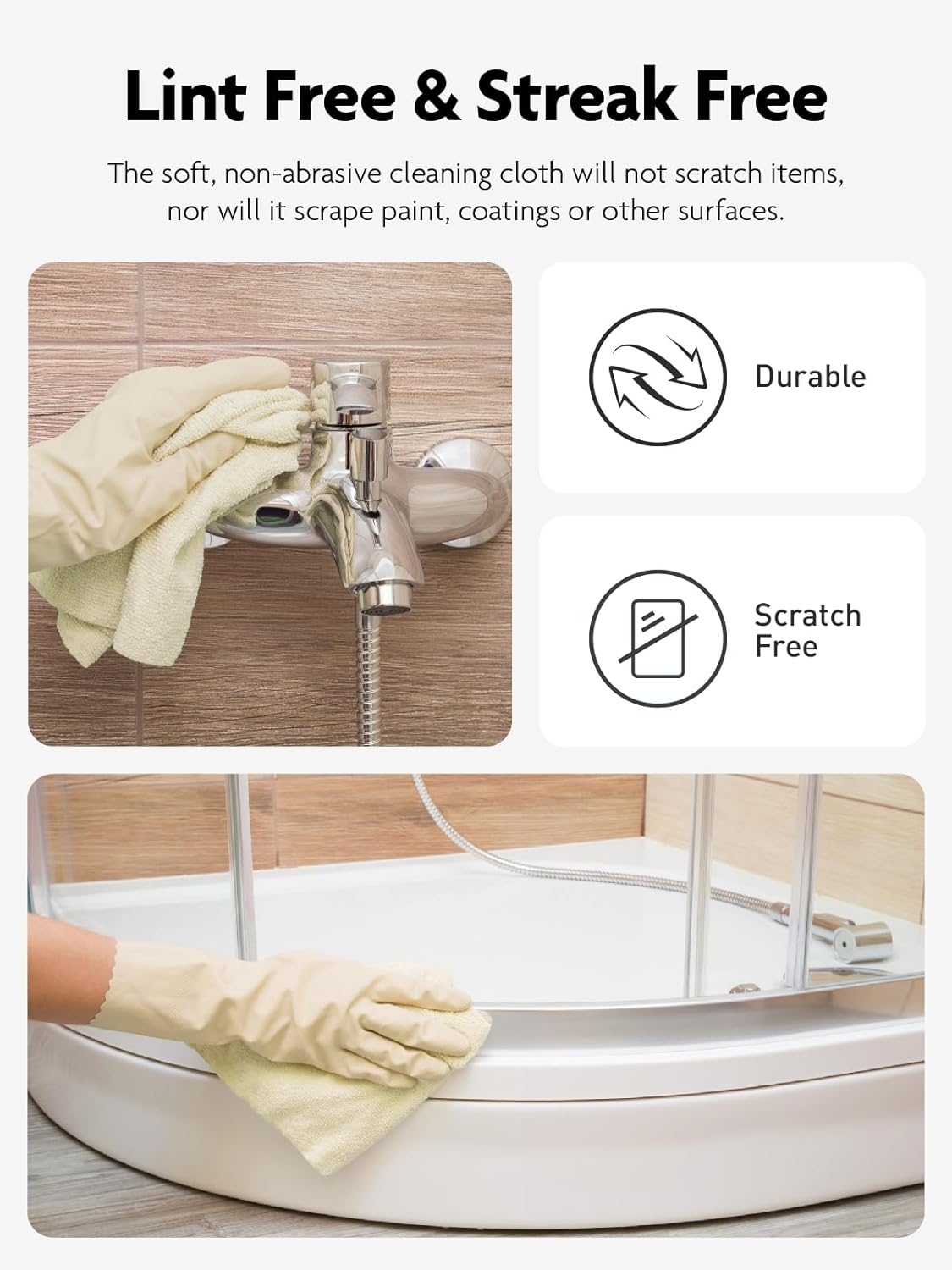 Fantasticlean Microfiber Cleaning Cloth Roll -40 Pack, Tear Away Microfiber Towels, 12" x 12", Reusable, Washable, Scratch Free, Ultra Absorbent Dishcloth for All-Around Cleaning Supplies (White)