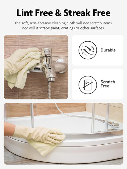 Fantasticlean Microfiber Cleaning Cloth Roll -40 Pack, Tear Away Microfiber Towels, 12" x 12", Reusable, Washable, Scratch Free, Ultra Absorbent Dishcloth for All-Around Cleaning Supplies (White)