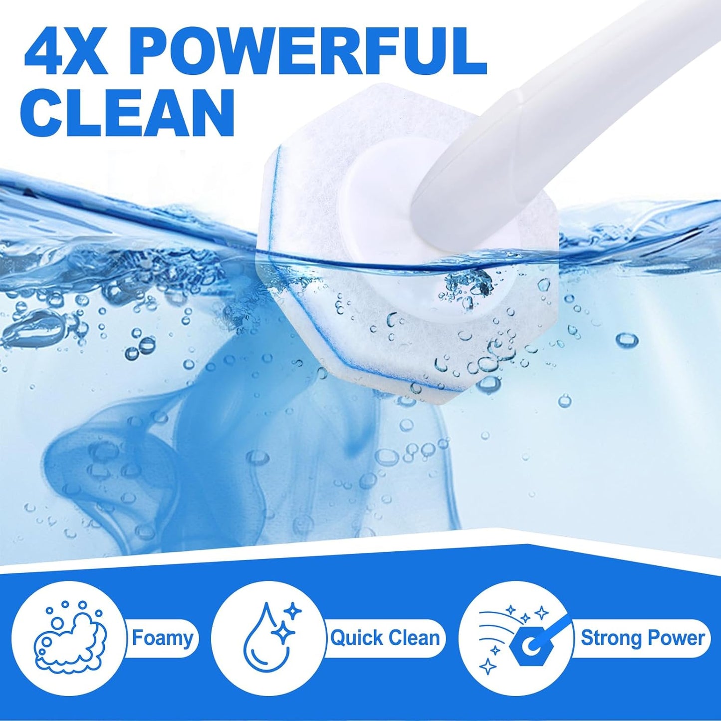 Toilet Cleaner Refill Pads, Disposable Toilet Bowl Cleaner Refill for Toilet Cleaner Wand, Single-Use Hygienic Scrubber Heads, 20 Count