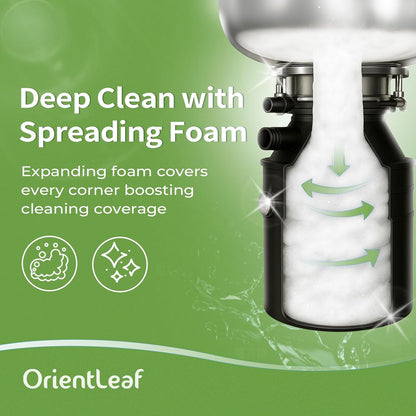 ORIENTLEAF Garbage Disposal Cleaner and Deodorizer Tablets 20g 1 Year Supply Sink Cleaner, Prevents Odors, Natural Kitchen Drain Cleaning Care 12 Pack