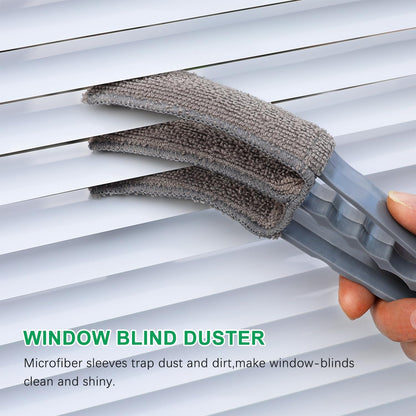 3 Pack Microfiber Feather Duster with 6 Microfiber Sleeves, Window Blind Cleaner, Blind Duster, Blinds Cleaning Tools