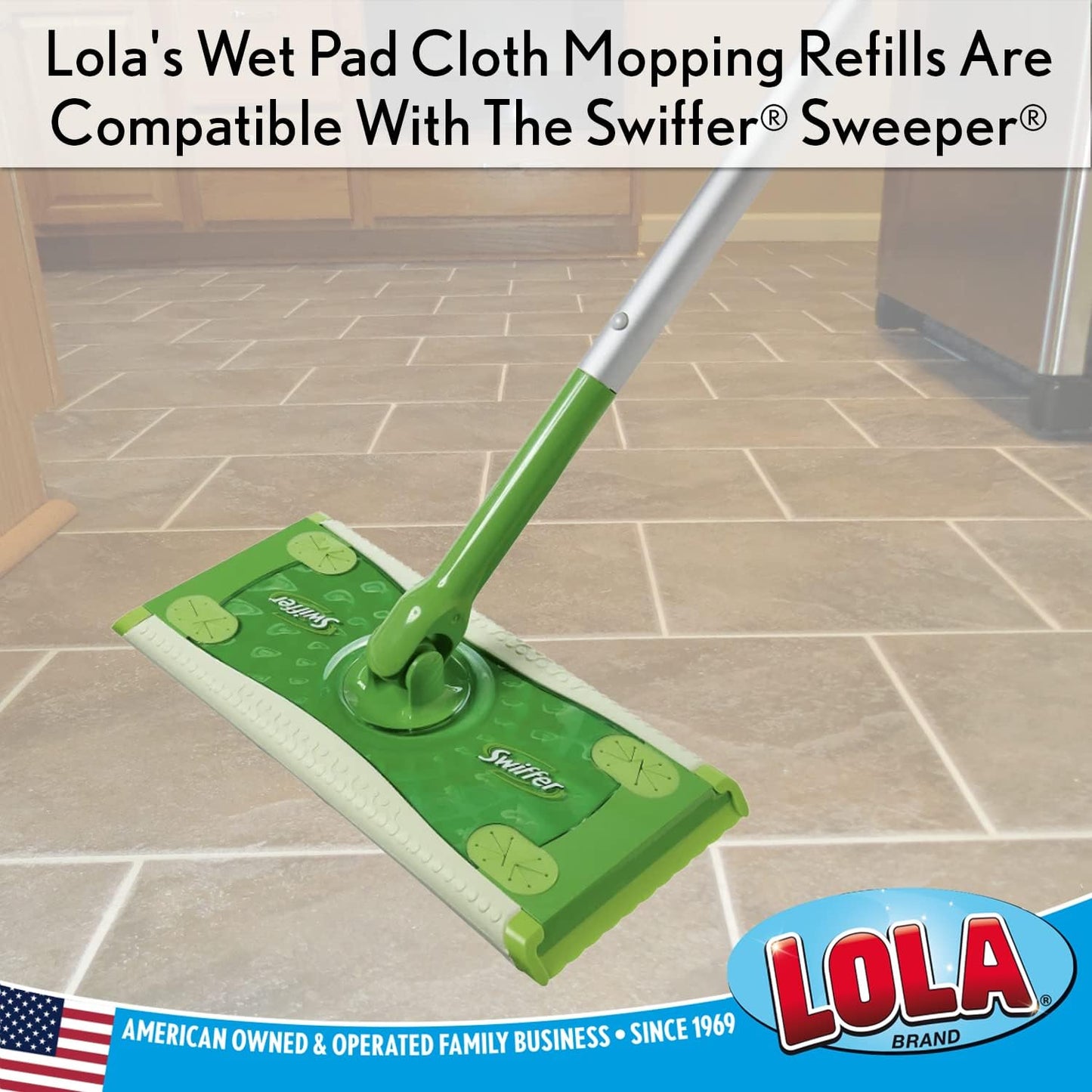 LOLA Dry Sweeping Cloth Refill Pads, 32 Pack, Unscented, Compatible with Swiffer Floor Mop, Comparable to Swiffer Refills, 11" x 8.13"