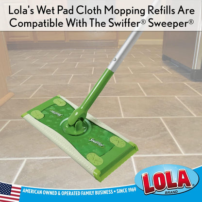 LOLA Dry Sweeping Cloth Refill Pads, 32 Pack, Unscented, Compatible with Swiffer Floor Mop, Comparable to Swiffer Refills, 11" x 8.13"
