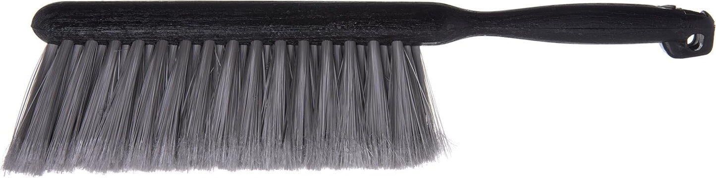 SPARTA Flo-Pac Counter Brush, Bench Brush, Dustpan Brush with Flagged Bristles for Counters, Floors, And Fireplace, 8 Inches, Gray