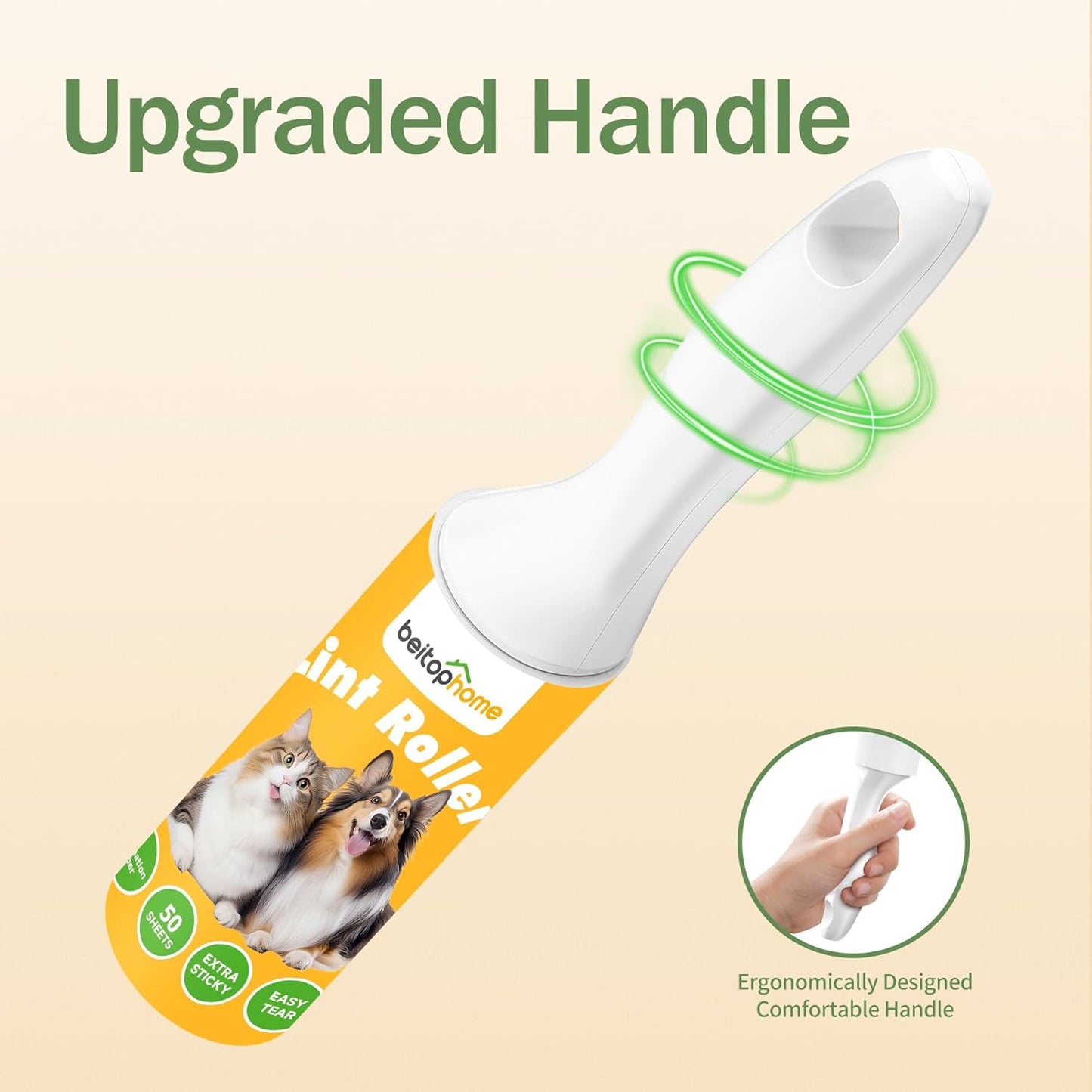 Extra Sticky Lint Roller for Pet Hair, 600 Sheets with 2 Reinforced Handles, Heavy Duty Lint Roller for Clothes, Couch, Furniture & Car