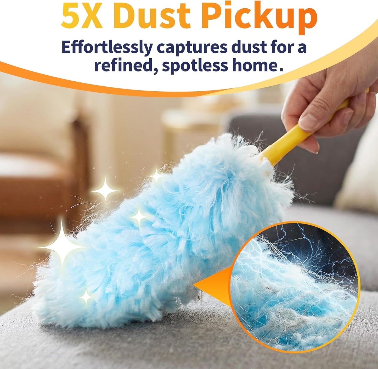 30 Count Duster Refills for Swiffer Dusters, Multisurface 360 Dusters with 3ft Extendable Handle and 1 Short Handle, Disposable Duster Kit for Dusting Furniture Blinds Fans Walls