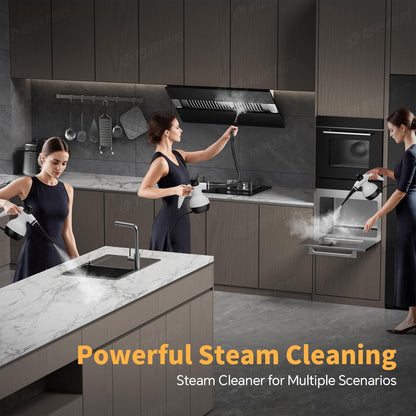 TICYACK Handheld Steam Cleaner, Steam Cleaner with 16 PCS Accessory & Safety Lock, 500ML Capacity, Multi-Surface Deep Cleaning for Home, Car, Bathroom, Grout, Floor, Window (White)