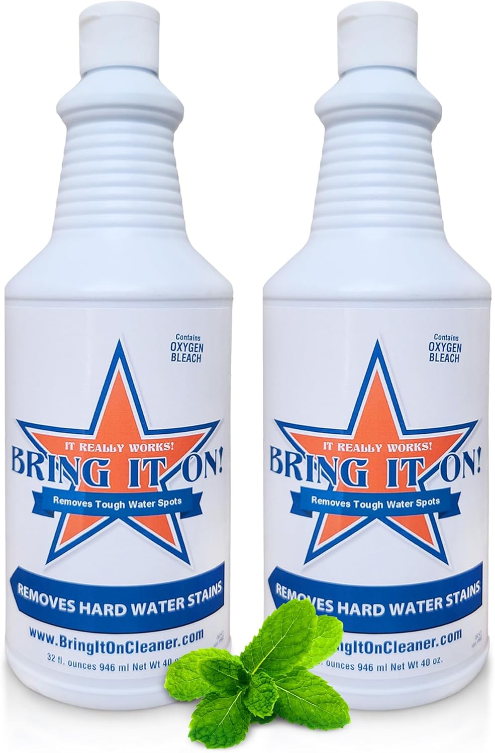BRING IT ON! CLEANER Hard Water Stain Remover 32 Oz| Soap Scum, Calcium, Lime Scale, Remover for Shower Door, Tile, Glass, Fiberglass, Bathroom, Sink, Stone, Door