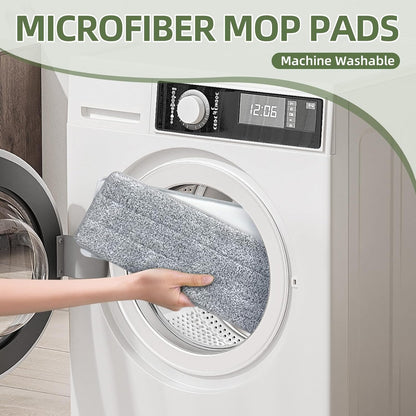 Mop and Bucket Set: 360° Flat Squeeze Mop with Long Handle & Wringer Bucket, 6 Washable Microfiber Pads for Kitchen, Bathroom, Wall Cleaning, Wet Dry Use, Lovely Gift for Women