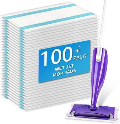 80 Pack Wet Jet Pads for Swiffer Wet Jet Spray Mop - 4 Layers Thickened Multi-Surface Mop Pads for Swiffer Wet Pads Refill, Safe for All Finished Floors, Heavy-Duty Dirt Locking | Super Absorbent