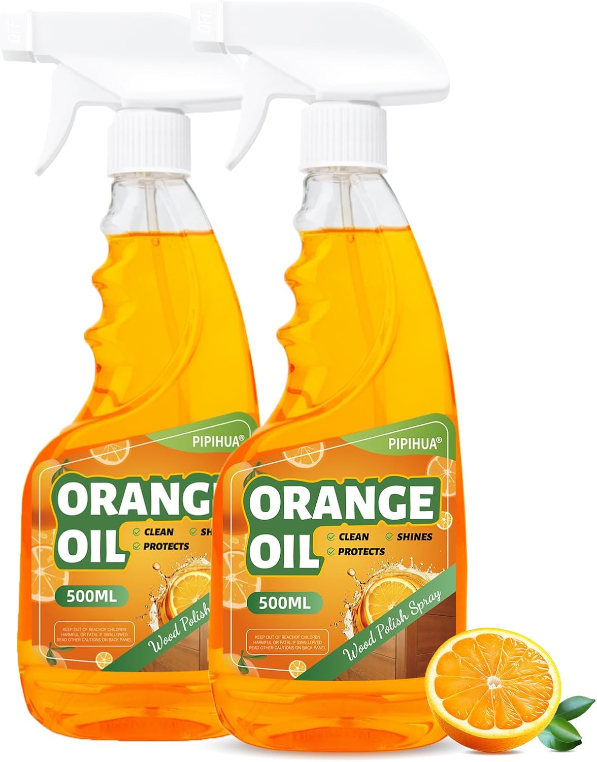 PIPIHUA Wood Oil Polish Spray, Shines & Protects, Wood Cleaner and Furniture Polish for Cabinets Tables Floors 16.9 oz