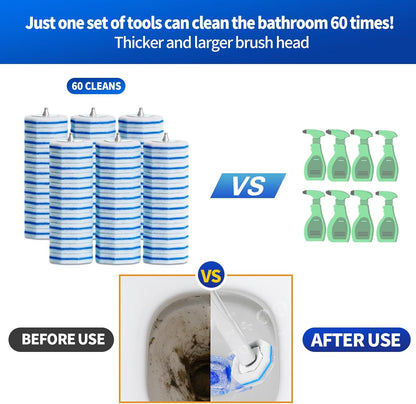Disposable Toilet Brush - Toilet Bowl Cleaner, Toilet Cleaning Supplies, Toilet Brush with Holder, Toilet Bowl Cleaner Wands，40 Refills for Toilet Cleaning and Hygienic Bathroom Maintenance