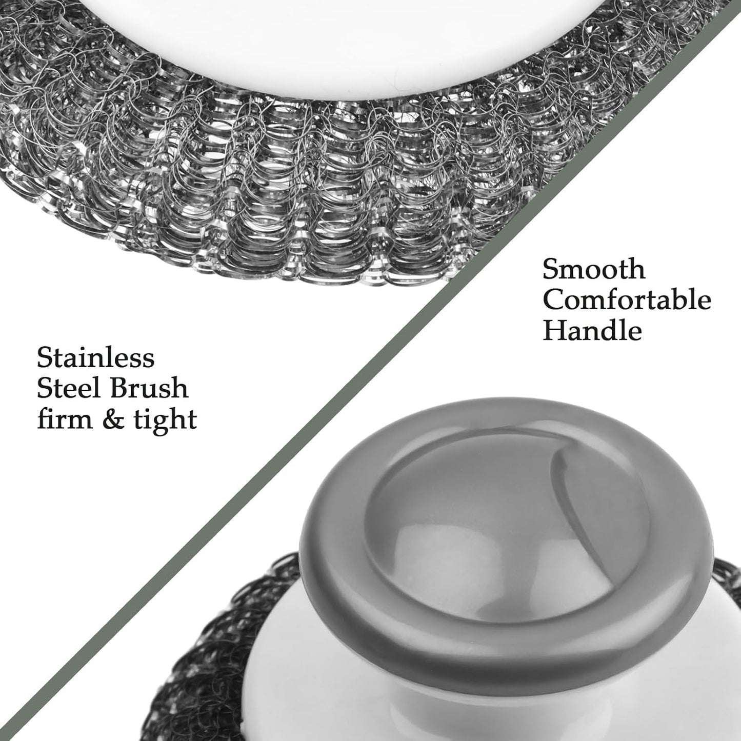 2 Pack Stainless Steel Wool Scrubber, Scrubbing Scouring Pad, Steel Wool Scrubber for Kitchens, Bathroom and Kitchen Pots, Pans, Sink(Grey)