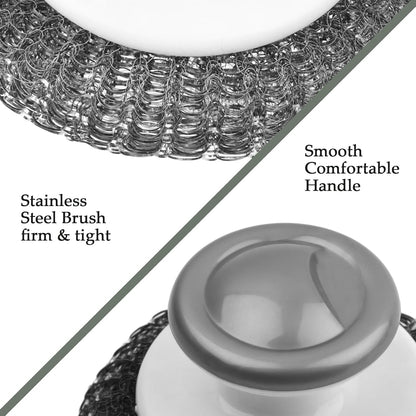 2 Pack Stainless Steel Wool Scrubber, Scrubbing Scouring Pad, Steel Wool Scrubber for Kitchens, Bathroom and Kitchen Pots, Pans, Sink(Grey)