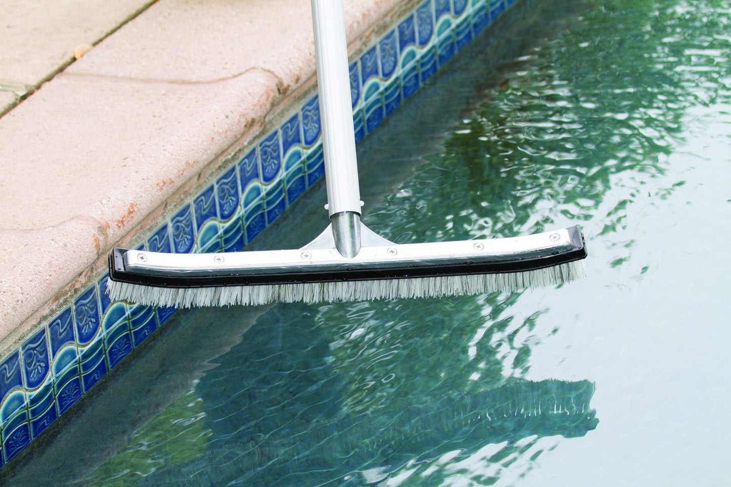 Poolmaster 5-Inch Stainless Steel Pool Algae Detail Brush, Heavy-Duty Aluminum Back, for Gunite Concrete Pools and Spas, Small Narrow Head for Corners, Steps and Tight Areas