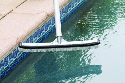 Poolmaster 5-Inch Stainless Steel Pool Algae Detail Brush, Heavy-Duty Aluminum Back, for Gunite Concrete Pools and Spas, Small Narrow Head for Corners, Steps and Tight Areas