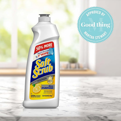 Soft Scrub Total All Purpose Bath & Kitchen Cleanser, Lemon Scent 24 oz