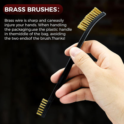 PINGMIC 12 Pack Double-Ended Gun Cleaning Brushes Set - Nylon Brushes with Plastic Handles, All-Purpose Gun Cleaning Supplies Kit for Pistols, Rifles & Metal Parts