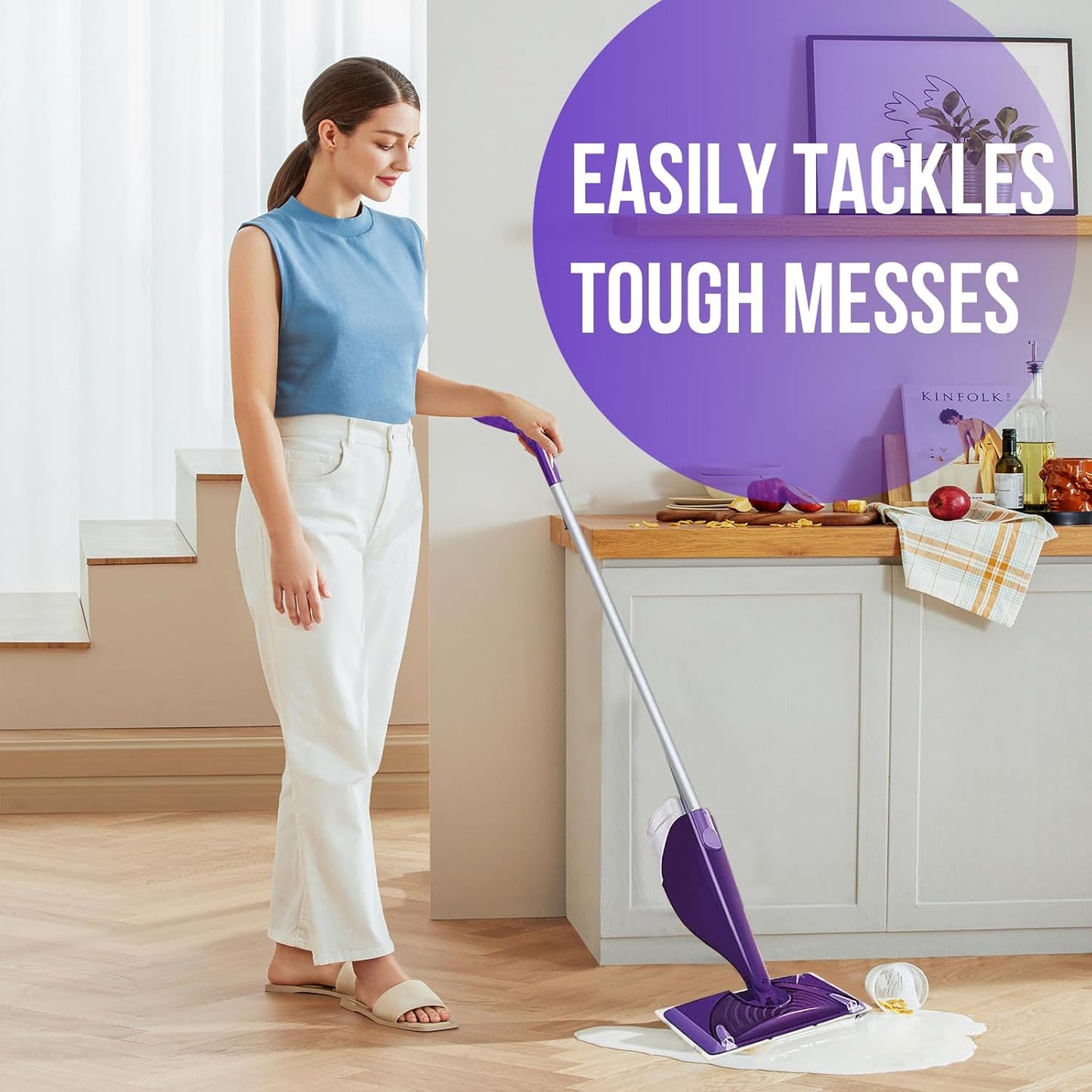 Mopping Pad Refill Compatible with Wet Jet Mop, Disposable Multi Surface Wetjet Hardwood Floor Cleaner Spray Mop Pads Refills, Thickness & Absorbent (60)