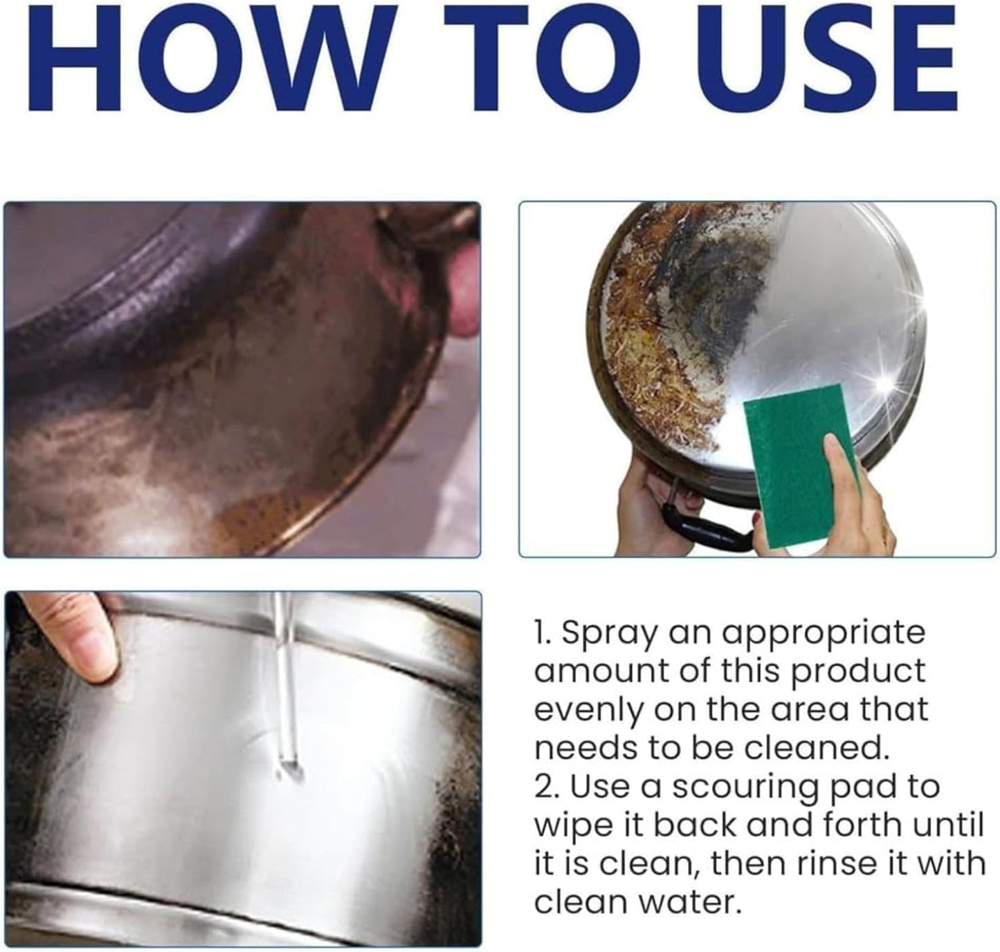 2PCS Spray Splash Cleaner, Splash Foam Spray All Purpose Cleaner, Suitable For Cleaning Pots,Oven, Stoves, Pot Bottoms, Kitchen Ventilators, Etc