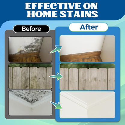 Mold Stain Cleaner Spray, Wall Cleaner Spray, All Purpose Cleaning Spray for Home Surfaces, Bathrooms, Kitchens, Showers, Basements & Outdoor Areas, Multipurpose Remover for Dirt, Dust, Oil