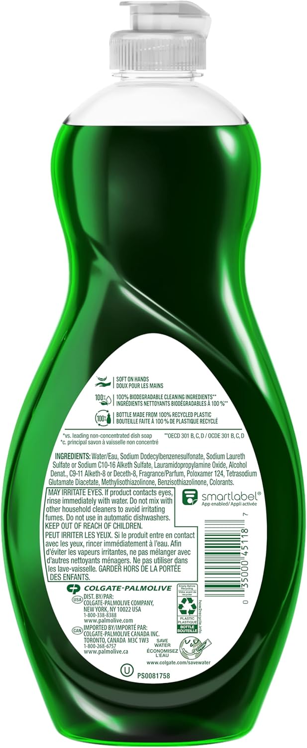 Palmolive Ultra Dishwashing Liquid Dish Soap, Oxy Power Degreaser - 32.5 Fl Oz (Pack of 4)