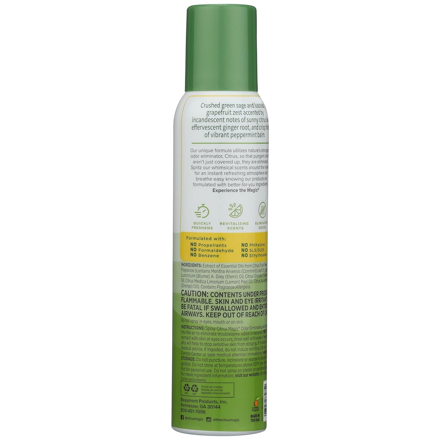 Citrus Magic Odor Eliminating Air Freshener Spray, Assorted Fragrances - Georgia Peach, Dragonfruit, Citrus and Sage, Grapefruit