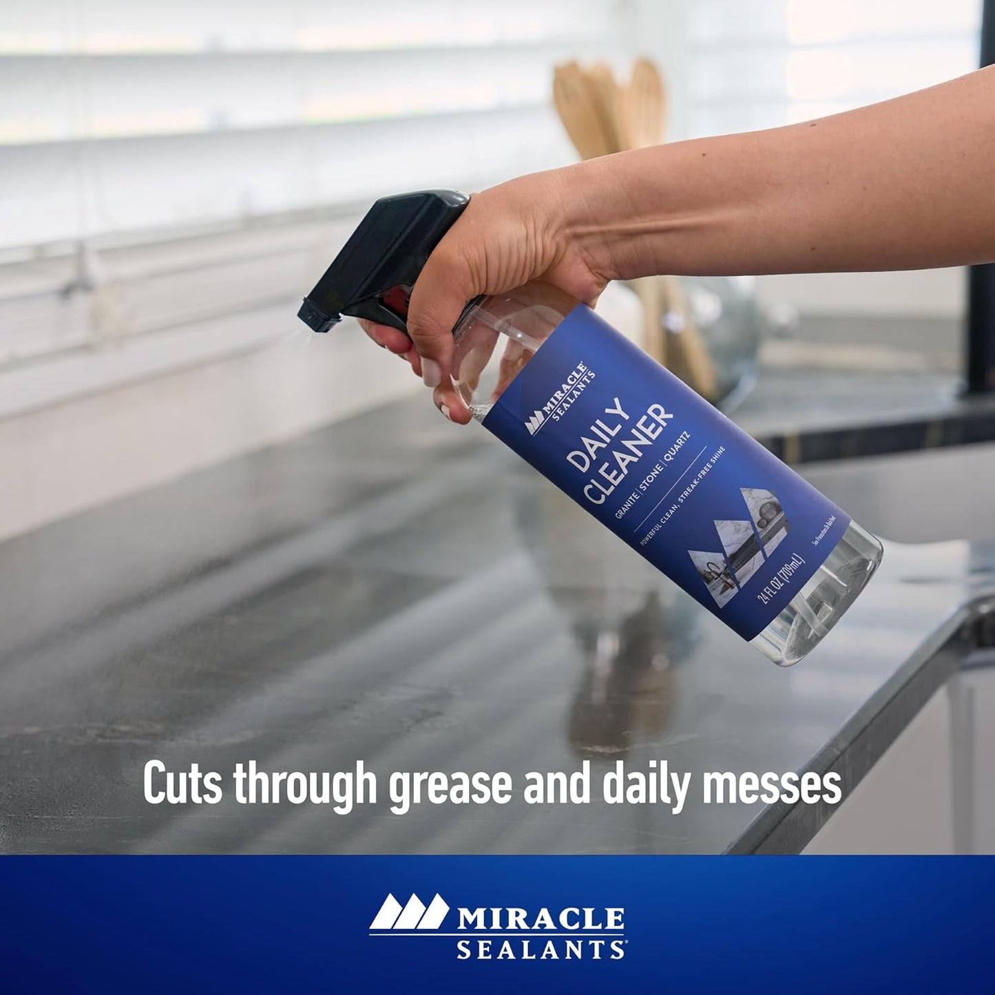 Miracle Sealants Daily Cleaner for Granite, Quartz, Marble, Quartzite, Countertops pH Neutral, 24 oz