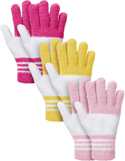 Patelai 3 Pairs Microfiber Plant Dusting Gloves Leaf Cleaning Gloves for Indoor Plants, Blinds, Furniture, House (Green Yellow,Blue,Pink,Medium)