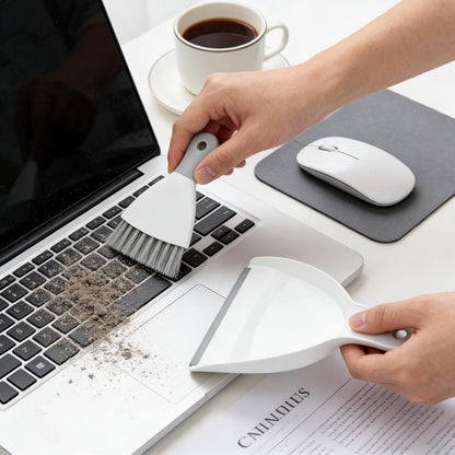 Mini Dustpan and Brush Set, Small Broom and Dustpan Set Dust Pan and Portable Hand Broom Dustpan and Combo Compact for Desk, Table, Home, Kitchen Necessities