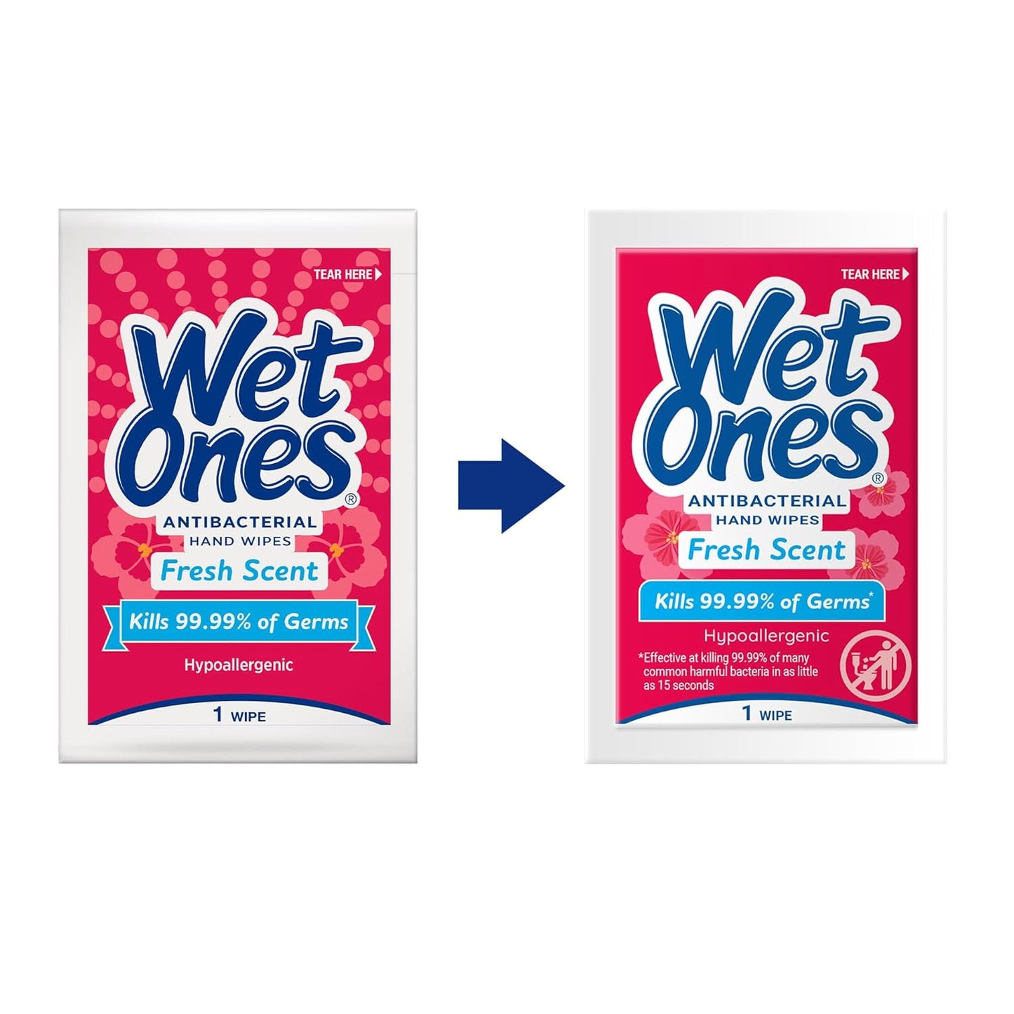 Wet Ones Antibacterial Hand Wipes Singles, Fresh Scent Wipes, Individual Wipes, Antibacterial Wipes, Hand Wipes Individually Wrapped, 24ct (6 pack)