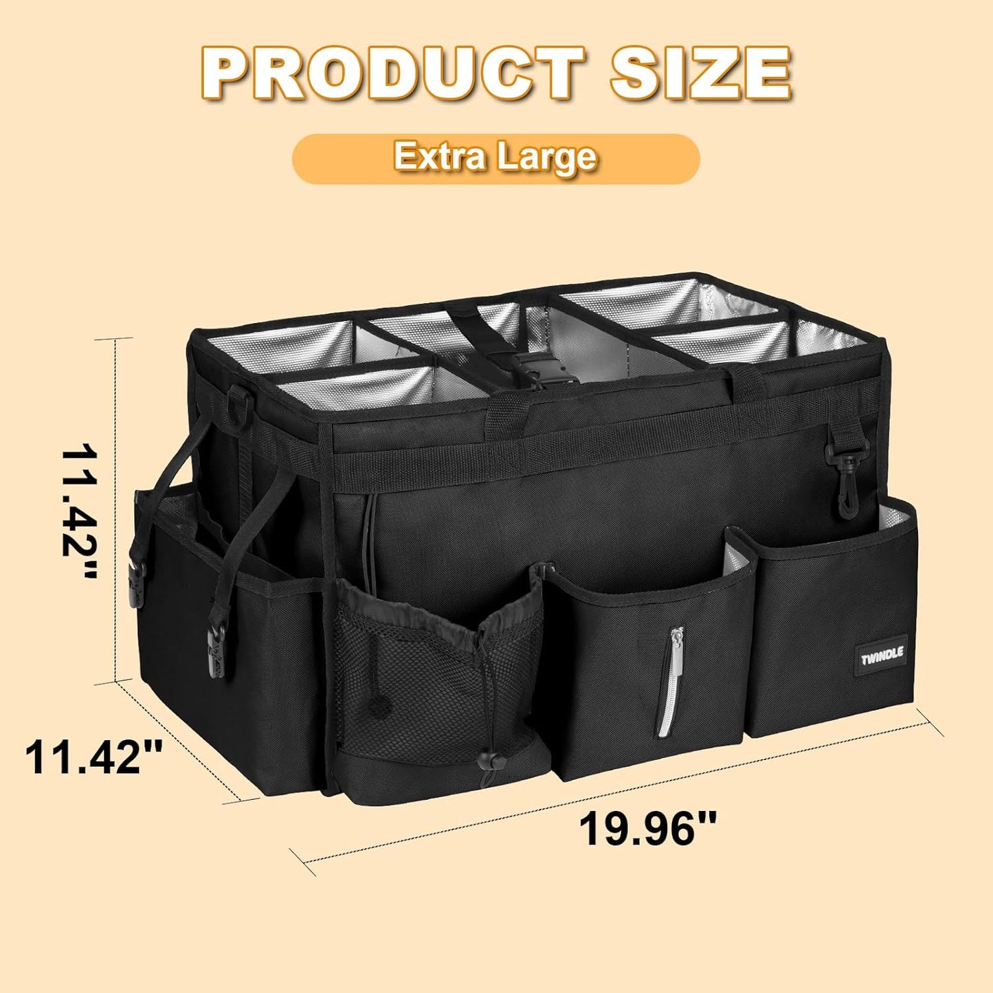 Extra-Large Wearable Cleaning Caddy With Detachable Divider,Cleaning Caddy For Cleaning Supplies Large Cleaning Supply Caddy With Adjustable Shoulder Strap & Waist Belt For Cleaners