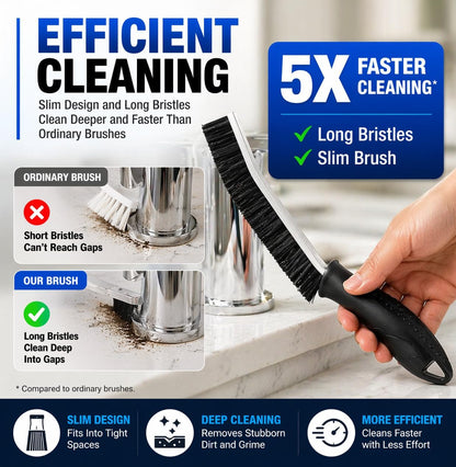 Cadley Cleaning Brush Set of 4, Cleaning Brushes for Household Use, Grout Cleaner Brush with Long Handle, Gap Cleaning Tool, Hard Bristle Brushes for Bathroom, Kitchen & Home Essentials