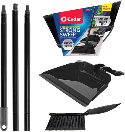 O-Cedar One Sweep Broom with Step-On Dustpan | Remove 99% with One | Lightweight Quiet Cleaning Tool | Ideal for Pet Owners