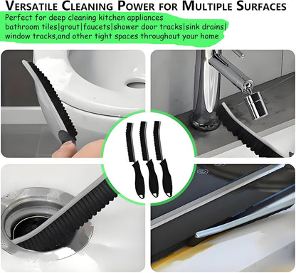 Crevice Cleaning Brush Supplies with Teeth-Shaped Hard Bristles - 3Pcs Small Cleaning Brushes for Tight Spaces Tools,Gap Cleaning Brush Tools for Cracks/Kitchen/Bathroom Tiles/Grout