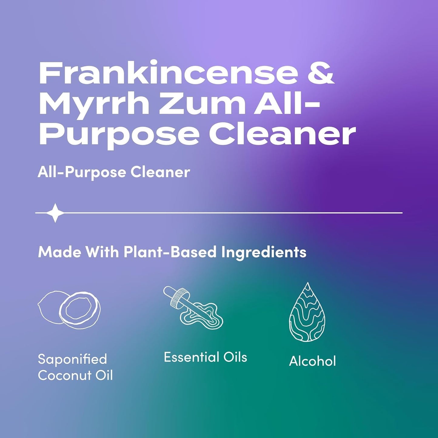 Zum by Indigo Wild All-Purpose Cleaner - Natural Multipurpose Cleaner Made with Essential Oils, Baking Soda & More - Frankincense & Myrrh, 16 fl oz