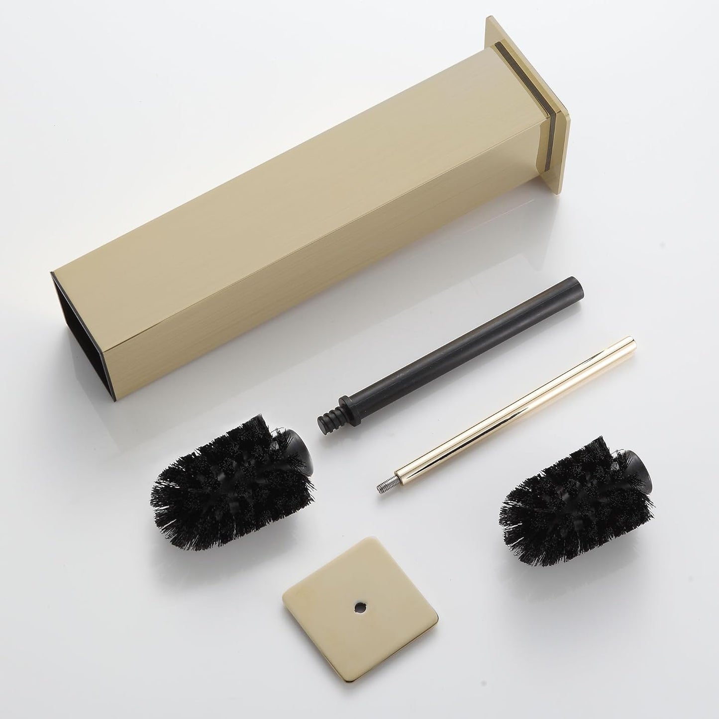 BVL Toilet Brush and Holder Set Brushed Nickel Stainless Steel 304 Square Freestanding Toilet Brush for Bathroom